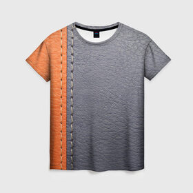 Женская футболка 3D с принтом Кожа в Петрозаводске, 100% полиэфир ( синтетическое хлопкоподобное полотно) | прямой крой, круглый вырез горловины, длина до линии бедер | luxury | premium | vip | кожа | премиум | эксклюзив