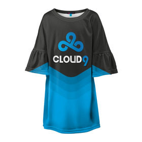 Детское платье 3D с принтом Cloud 9 Uniform в Петрозаводске, 100% полиэстер | прямой силуэт, чуть расширенный к низу. Круглая горловина, на рукавах — воланы | Тематика изображения на принте: counter strike | cs go | swat | terrorist | контр страйк | кс го | спецназ