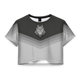 Женская футболка 3D укороченная с принтом G2 Esports Uniform в Петрозаводске, 100% полиэстер | круглая горловина, длина футболки до линии талии, рукава с отворотами | counter strike | cs go | g2 esports | swat | terrorist | г2 еспорт | контр страйк | кс го | спецназ