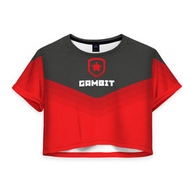 Женская футболка 3D укороченная с принтом Gambit Gaming Uniform в Петрозаводске, 100% полиэстер | круглая горловина, длина футболки до линии талии, рукава с отворотами | counter strike | cs go | gambit | swat | terrorist | гамбит | контр страйк | кс го | спецназ