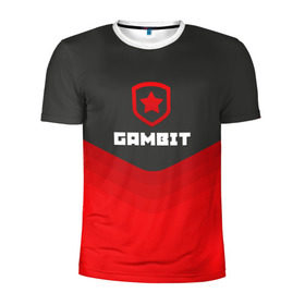Мужская футболка 3D спортивная с принтом Gambit Gaming Uniform в Петрозаводске, 100% полиэстер с улучшенными характеристиками | приталенный силуэт, круглая горловина, широкие плечи, сужается к линии бедра | counter strike | cs go | gambit | swat | terrorist | гамбит | контр страйк | кс го | спецназ