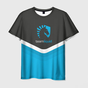 Мужская футболка 3D с принтом Team Liquid Uniform в Петрозаводске, 100% полиэфир | прямой крой, круглый вырез горловины, длина до линии бедер | Тематика изображения на принте: dota | ggwp | glhf | team | team liquid | дота | игра | тим ликвид | униформа