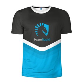 Мужская футболка 3D спортивная с принтом Team Liquid Uniform в Петрозаводске, 100% полиэстер с улучшенными характеристиками | приталенный силуэт, круглая горловина, широкие плечи, сужается к линии бедра | dota | ggwp | glhf | team | team liquid | дота | игра | тим ликвид | униформа
