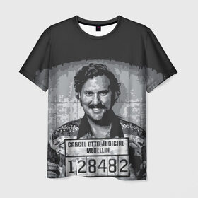 Мужская футболка 3D с принтом Pablo Escobar в Петрозаводске, 100% полиэфир | прямой крой, круглый вырез горловины, длина до линии бедер | Тематика изображения на принте: пабло | эскобар