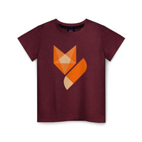 Детская футболка хлопок с принтом Лиса минимализм в Петрозаводске, 100% хлопок | круглый вырез горловины, полуприлегающий силуэт, длина до линии бедер | fox