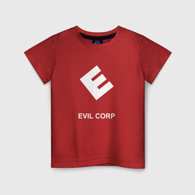 Детская футболка хлопок с принтом Evil corporation в Петрозаводске, 100% хлопок | круглый вырез горловины, полуприлегающий силуэт, длина до линии бедер | mister | mr | robot | зла | корпорация | мистер | робот
