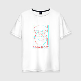 Женская футболка хлопок Oversize с принтом F society в Петрозаводске, 100% хлопок | свободный крой, круглый ворот, спущенный рукав, длина до линии бедер
 | fsociety | mister | mr | robot | society | мистер | робот