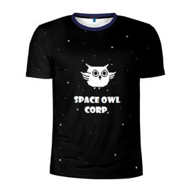 Мужская футболка 3D спортивная с принтом Космическая сова в Петрозаводске, 100% полиэстер с улучшенными характеристиками | приталенный силуэт, круглая горловина, широкие плечи, сужается к линии бедра | Тематика изображения на принте: астрономия звезды космос сова