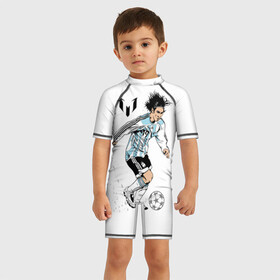 Детский купальный костюм 3D с принтом Messi в Петрозаводске, Полиэстер 85%, Спандекс 15% | застежка на молнии на спине | barselona | messi | аргентина | барселона | испания | месси | мяч | футбол