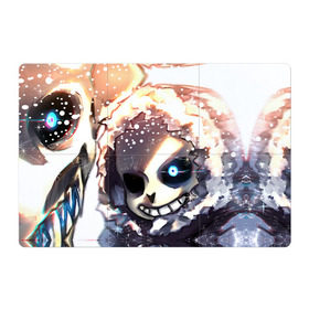 Магнитный плакат 3Х2 с принтом Sans and snow в Петрозаводске, Полимерный материал с магнитным слоем | 6 деталей размером 9*9 см | sans | андертейл | подземелье | санс