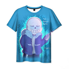 Мужская футболка 3D с принтом winter Sans в Петрозаводске, 100% полиэфир | прямой крой, круглый вырез горловины, длина до линии бедер | sans | андертейл | подземелье | санс