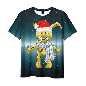 Мужская футболка 3D с принтом Five Nights At Freddy`s в Петрозаводске, 100% полиэфир | прямой крой, круглый вырез горловины, длина до линии бедер | fnaf | freddy | бонни | медведь | мишка | фнаф | фокси | фредди