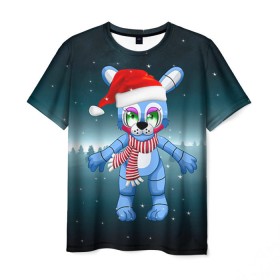 Мужская футболка 3D с принтом Five Nights At Freddy`s в Петрозаводске, 100% полиэфир | прямой крой, круглый вырез горловины, длина до линии бедер | fnaf | freddy | бонни | медведь | мишка | фнаф | фокси | фредди