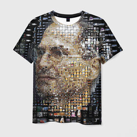 Мужская футболка 3D с принтом Стив Джобс в Петрозаводске, 100% полиэфир | прямой крой, круглый вырез горловины, длина до линии бедер | steve jobs