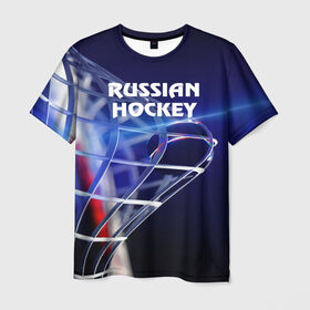 Мужская футболка 3D с принтом Русский хоккей в Петрозаводске, 100% полиэфир | прямой крой, круглый вырез горловины, длина до линии бедер | hockey | red machine | красная машина | кхл | русский | сборная россии | хоккей | шайба