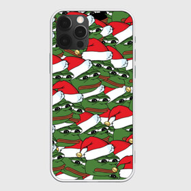 Чехол для iPhone 12 Pro Max с принтом Sad frog new year в Петрозаводске, Силикон |  | Тематика изображения на принте: грустная | дед мороз | лягушка | пепе | санта