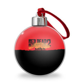Ёлочный шар с принтом Red Dead Redemption 2 в Петрозаводске, Пластик | Диаметр: 77 мм | rdr | rdr2 | red dead redemption 2 | rockstar | дикий запад | ковбои