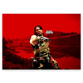 Поздравительная открытка с принтом Red Dead Redemption в Петрозаводске, 100% бумага | плотность бумаги 280 г/м2, матовая, на обратной стороне линовка и место для марки
 | rdr | rdr2 | red dead redemption 2 | rockstar | дикий запад | ковбои