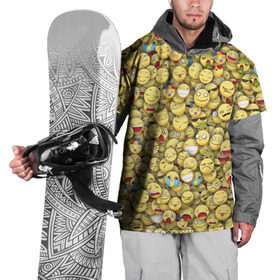 Накидка на куртку 3D с принтом Смайлики. Стикербомбинг в Петрозаводске, 100% полиэстер |  | emoji | желтый | мем | смайл | стикербомбинг | текстура | улыбка | эмодзи