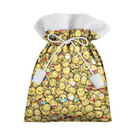 Подарочный 3D мешок с принтом Смайлики. Стикербомбинг в Петрозаводске, 100% полиэстер | Размер: 29*39 см | Тематика изображения на принте: emoji | желтый | мем | смайл | стикербомбинг | текстура | улыбка | эмодзи