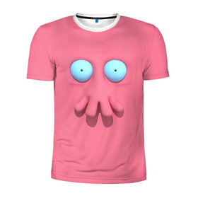 Мужская футболка 3D спортивная с принтом Доктор Зойдберг в Петрозаводске, 100% полиэстер с улучшенными характеристиками | приталенный силуэт, круглая горловина, широкие плечи, сужается к линии бедра | будущее | врач | краб | лицо | розовый | фантастика | футурама | щупальца