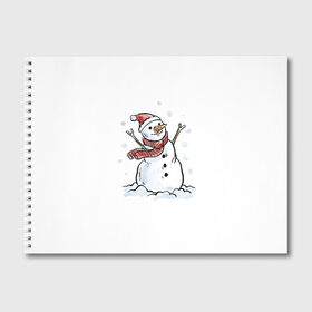 Альбом для рисования с принтом Снеговик в Петрозаводске, 100% бумага
 | матовая бумага, плотность 200 мг. | Тематика изображения на принте: happy new year | new year | santa claus | дед мороз | дедушка мороз | новый год | санта клаус | снеговик
