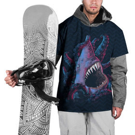 Накидка на куртку 3D с принтом Underwater Fight в Петрозаводске, 100% полиэстер |  | акула | осьминог