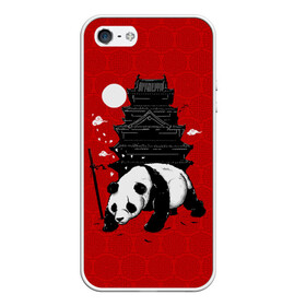 Чехол для iPhone 5/5S матовый с принтом Panda Warrior в Петрозаводске, Силикон | Область печати: задняя сторона чехла, без боковых панелей | japan | panda | панда