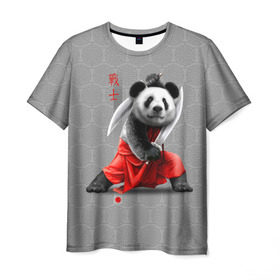 Мужская футболка 3D с принтом Master Panda в Петрозаводске, 100% полиэфир | прямой крой, круглый вырез горловины, длина до линии бедер | ninja | panda | ниндзя | панда