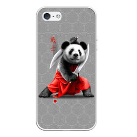 Чехол для iPhone 5/5S матовый с принтом Master Panda в Петрозаводске, Силикон | Область печати: задняя сторона чехла, без боковых панелей | ninja | panda | ниндзя | панда