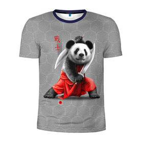 Мужская футболка 3D спортивная с принтом Master Panda в Петрозаводске, 100% полиэстер с улучшенными характеристиками | приталенный силуэт, круглая горловина, широкие плечи, сужается к линии бедра | ninja | panda | ниндзя | панда