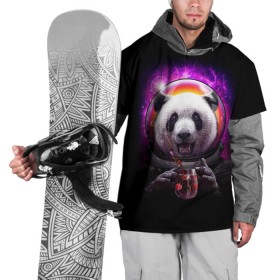 Накидка на куртку 3D с принтом Panda Cosmonaut в Петрозаводске, 100% полиэстер |  | bear | galaxy | panda | space | star | астронавт | галактика | звезда | космонавт | космос | медведь | панда