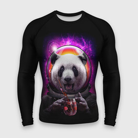 Мужской рашгард 3D с принтом Panda Cosmonaut в Петрозаводске,  |  | bear | galaxy | panda | space | star | астронавт | галактика | звезда | космонавт | космос | медведь | панда