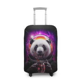 Чехол для чемодана 3D с принтом Panda Cosmonaut в Петрозаводске, 86% полиэфир, 14% спандекс | двустороннее нанесение принта, прорези для ручек и колес | bear | galaxy | panda | space | star | астронавт | галактика | звезда | космонавт | космос | медведь | панда