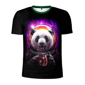 Мужская футболка 3D спортивная с принтом Panda Cosmonaut в Петрозаводске, 100% полиэстер с улучшенными характеристиками | приталенный силуэт, круглая горловина, широкие плечи, сужается к линии бедра | bear | galaxy | panda | space | star | астронавт | галактика | звезда | космонавт | космос | медведь | панда