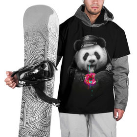 Накидка на куртку 3D с принтом Donut Panda в Петрозаводске, 100% полиэстер |  | Тематика изображения на принте: bear | donut | panda | police | коп | медведь | панда | пончик