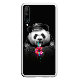 Чехол для Honor P30 с принтом Donut Panda в Петрозаводске, Силикон | Область печати: задняя сторона чехла, без боковых панелей | Тематика изображения на принте: bear | donut | panda | police | коп | медведь | панда | пончик