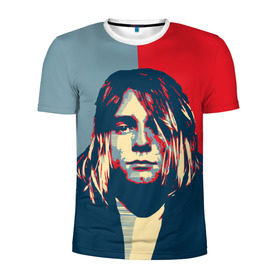 Мужская футболка 3D спортивная с принтом Kurt Cobain в Петрозаводске, 100% полиэстер с улучшенными характеристиками | приталенный силуэт, круглая горловина, широкие плечи, сужается к линии бедра | curt | hope | kobain | nirvana | кобейн | курт | нирвана