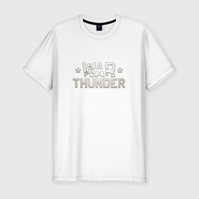 Мужская футболка премиум с принтом War Thunder Logo в Петрозаводске, 92% хлопок, 8% лайкра | приталенный силуэт, круглый вырез ворота, длина до линии бедра, короткий рукав | logo | war | war thunder | war thunder logo