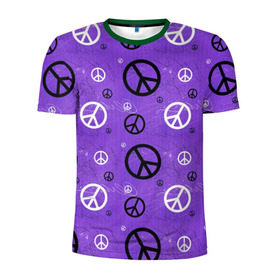 Мужская футболка 3D спортивная с принтом Peace в Петрозаводске, 100% полиэстер с улучшенными характеристиками | приталенный силуэт, круглая горловина, широкие плечи, сужается к линии бедра | abstract | hippie | hipster | swag | tie dye | абстракция | свэг | текстура | хиппи | хипстер