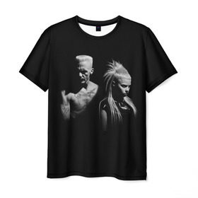 Мужская футболка 3D с принтом Two в Петрозаводске, 100% полиэфир | прямой крой, круглый вырез горловины, длина до линии бедер | die antwoord