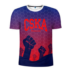 Мужская футболка 3D спортивная с принтом CSKA Msk в Петрозаводске, 100% полиэстер с улучшенными характеристиками | приталенный силуэт, круглая горловина, широкие плечи, сужается к линии бедра | moscow | москва | цска