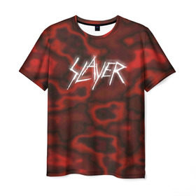 Мужская футболка 3D с принтом Slayer texture в Петрозаводске, 100% полиэфир | прямой крой, круглый вырез горловины, длина до линии бедер | 