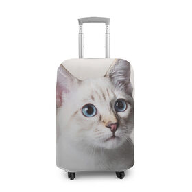 Чехол для чемодана 3D с принтом Кошечка в Петрозаводске, 86% полиэфир, 14% спандекс | двустороннее нанесение принта, прорези для ручек и колес | кот | котики | котята | кошка | рыженький | рыжий | серенький | черненький