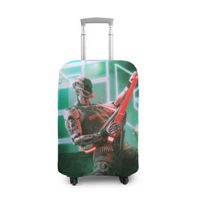 Чехол для чемодана 3D с принтом Rocker Robot в Петрозаводске, 86% полиэфир, 14% спандекс | двустороннее нанесение принта, прорези для ручек и колес | rock | гитара | музыка | робот | рок