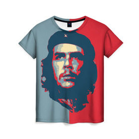 Женская футболка 3D с принтом Che Guevara в Петрозаводске, 100% полиэфир ( синтетическое хлопкоподобное полотно) | прямой крой, круглый вырез горловины, длина до линии бедер | че гевара
