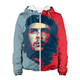 Женская куртка 3D с принтом Che Guevara в Петрозаводске, ткань верха — 100% полиэстер, подклад — флис | прямой крой, подол и капюшон оформлены резинкой с фиксаторами, два кармана без застежек по бокам, один большой потайной карман на груди. Карман на груди застегивается на липучку | че гевара