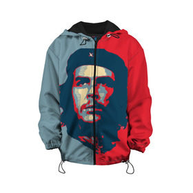 Детская куртка 3D с принтом Che Guevara в Петрозаводске, 100% полиэстер | застежка — молния, подол и капюшон оформлены резинкой с фиксаторами, по бокам — два кармана без застежек, один потайной карман на груди, плотность верхнего слоя — 90 г/м2; плотность флисового подклада — 260 г/м2 | Тематика изображения на принте: че гевара