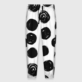 Мужские брюки 3D с принтом Бусины! в Петрозаводске, 100% полиэстер | манжеты по низу, эластичный пояс регулируется шнурком, по бокам два кармана без застежек, внутренняя часть кармана из мелкой сетки | арт | белый | бусина | круг | фигура | черный