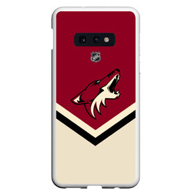 Чехол для Samsung S10E с принтом Arizona Coyotes в Петрозаводске, Силикон | Область печати: задняя сторона чехла, без боковых панелей | america | canada | hockey | nhl | usa | америка | аризона | канада | койотис | лед | нхл | сша | хоккей